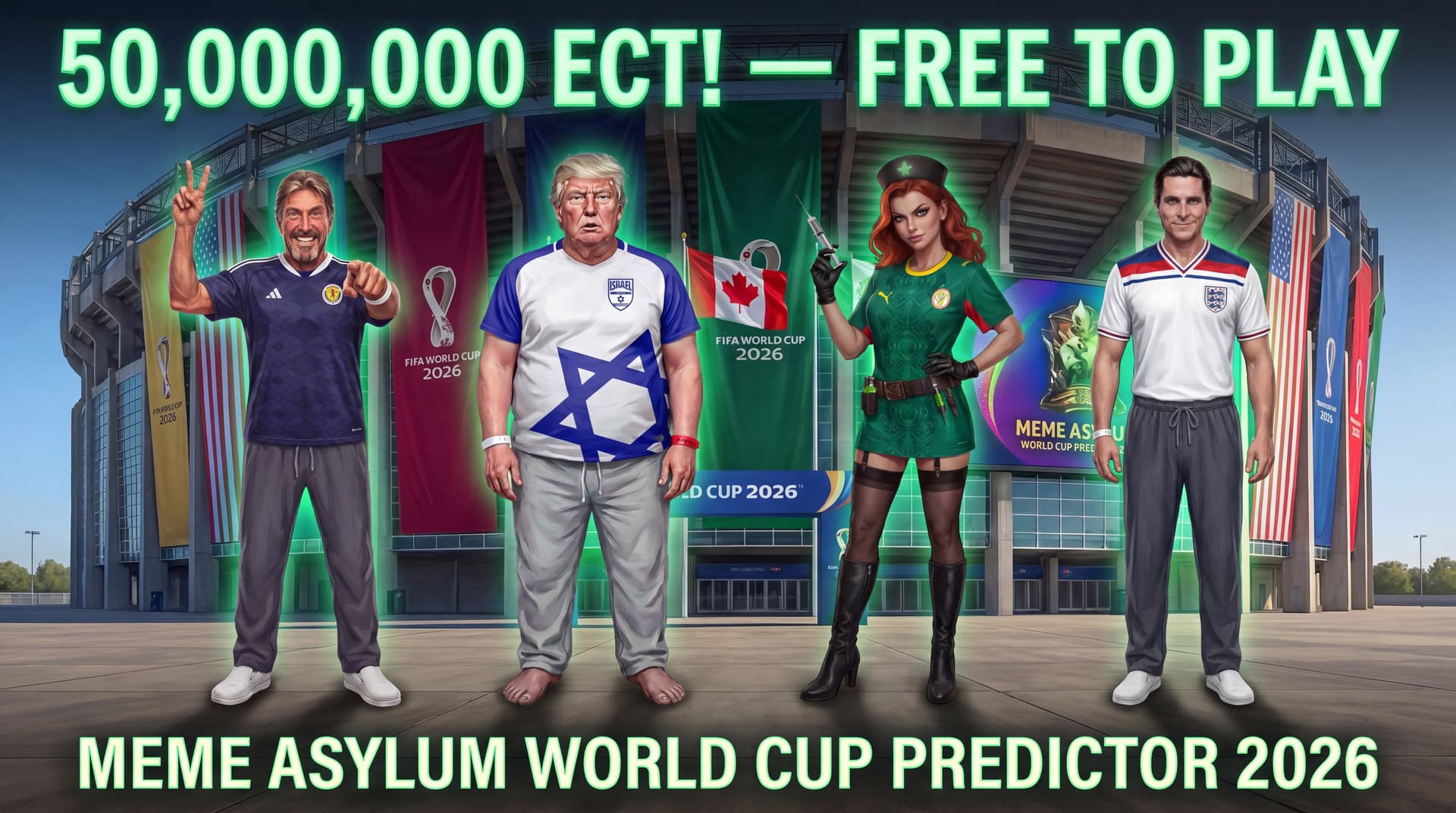 Meme Asylum World Cup Predictor — 50M ECT in Prizes | Free to Play on BASE